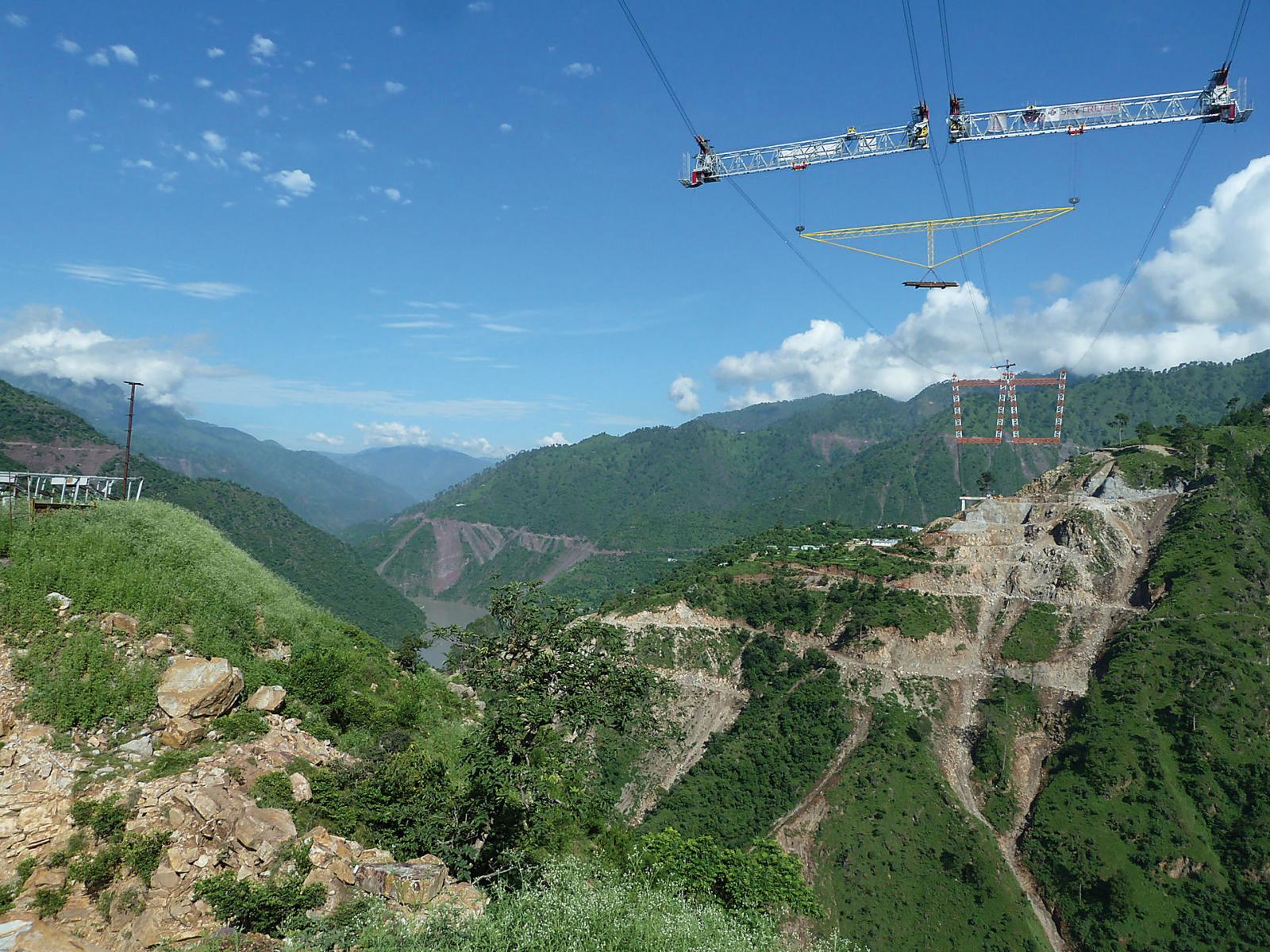 Chenab Bridge – Kabelkran